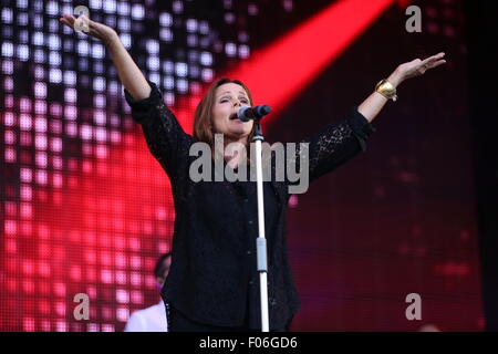 Macclesfield, Cheshire, UK. 8. August 2015. Belinda Carlise tritt am Rücklauf Festival Nord. Bildnachweis: Simon Newbury/Alamy Live-Nachrichten Stockfoto