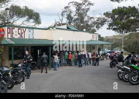 Pie in the Sky Motorcycle Club Café am alten pacific Highway, Cowan, New South wales, australien. Beliebter Treffpunkt für Motorradfahrer Stockfoto