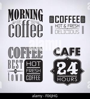 Satz von Kaffee, Café typografischen Elementen Stock Vektor