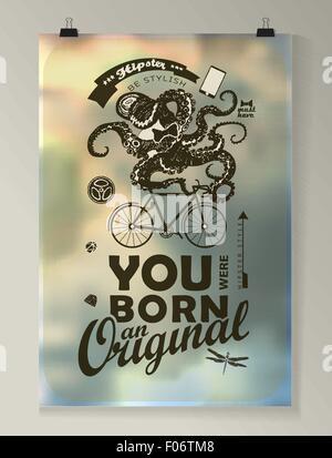 Hipster Anführungsstrich Infographic Hintergrund Stock Vektor