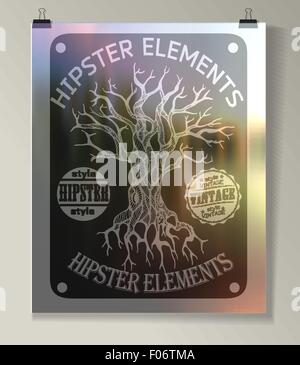 Hipster Anführungsstrich Infographic Hintergrund Stock Vektor