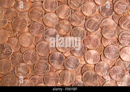 Haufen von der US-Münzen Stockfoto