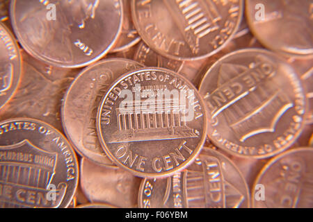 Haufen von der US-Münzen Stockfoto