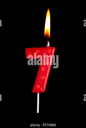Kerze Nummer 7 Stockfoto