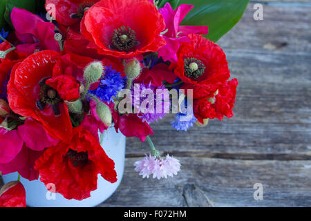 Mohn, Erbse und Mais Blumen Stockfoto