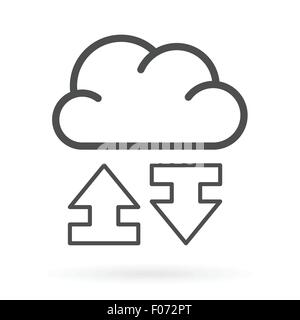 Datenaustausch Service Cloud-computing-Symbol-Vektor-Illustration. Stock Vektor