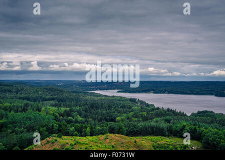 Landschaft mit dem Fluss Gudenaaen in Silkeborg, Dänemark Stockfoto