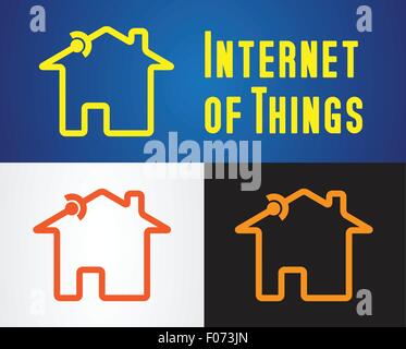 Haus mit Verbindungssymbol als Internet der Dinge-Symbol-Vektor-illustration Stock Vektor