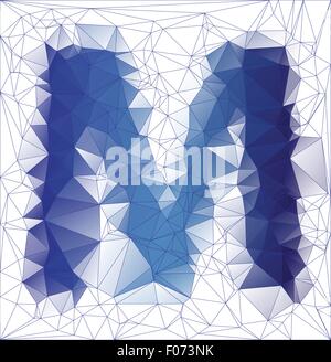 Abstrakte Frozen Buchstabe M low-Poly Design gradient EPS10 Vektor-Illustration. Stock Vektor