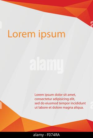 Briefkopf Vorlage rot orange low-Poly Design Vektor-Illustration. Stock Vektor