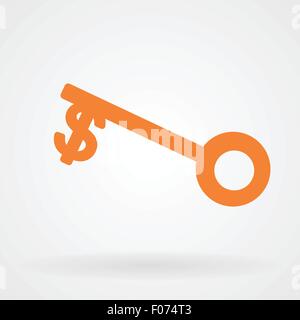 Geld-Schlüssel-Symbol-Symbol-Vektor-illustration Stock Vektor