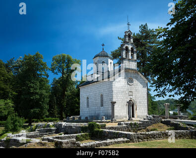 Die Cipur-Kirche, erbaut auf den Ruinen des alten Klosters von Cetinje. Cetinje, Montenegro Stockfoto