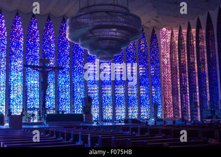 Brasilia, DF, Brasilien. Santuario Dom Bosco Kirche. Stockfoto