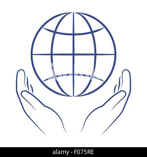 Speichern Sie die Erde Umweltschutz Konzept Symbol Vektor-illustration Stock Vektor