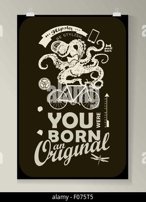 Hipster Anführungsstrich Infographic Hintergrund Stock Vektor