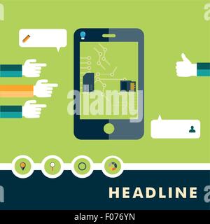 Satz von flachen Design-Ikonen für smartphone Stock Vektor