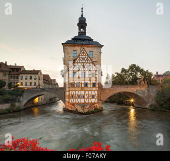 Altes Rathaus und die Obere Brücke, Bamberg, Bayern, Deutschland Stockfoto