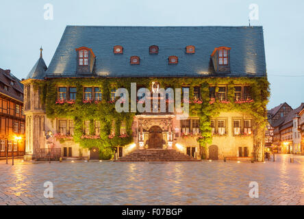 Rathaus, Quedlinburg, Sachsen Anhalt, Deutschland Stockfoto