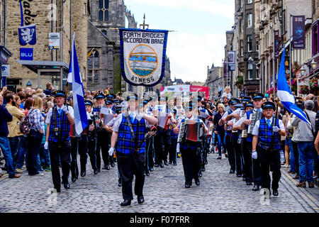 Die Forth Bridges Akkordeon Band aus Bo'ness März 2015 Pipefest in Edinburgh, Schottland Stockfoto