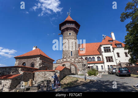 Burg Hnevin, die meisten. Nord-Böhmen, Tschechische Republik Stockfoto