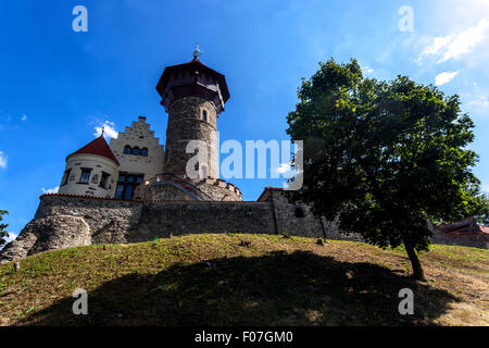 Burg Hnevin, die meisten. Nord-Böhmen, Tschechische Republik Stockfoto