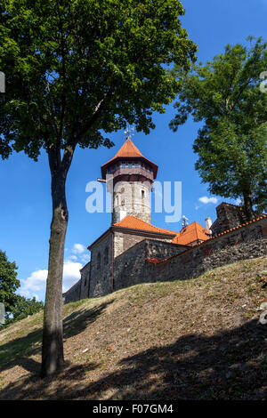 Burg Hnevin, die meisten. Nord-Böhmen, Tschechische Republik Stockfoto