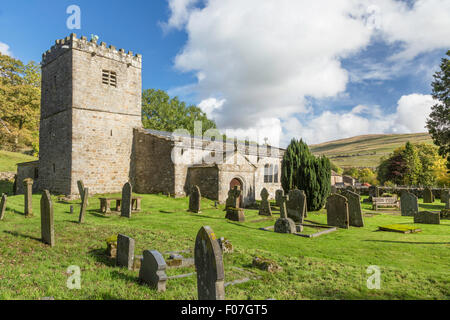 St. Michael und alle Engel Kirche, Hubberholme in der Nähe von Buckden, Yorkshire Dales National Park, North Yorkshire, England, UK Stockfoto