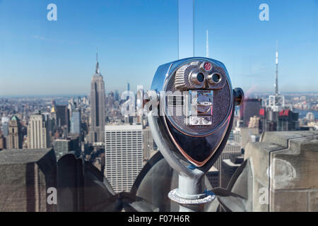 Sucher oben Rock Observation Deck, Rockefeller Center, NYC, USA Stockfoto