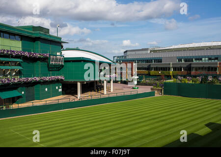 Nummer eins Gericht und Szenen aus der All England Tennis Club in Wimbledon, England, Heimat der Wimbledon Tennis championships Stockfoto