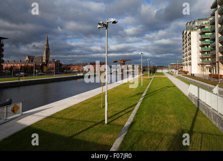 Spencer Dock in den regenerierten Docklands, Dublin, Irland Stockfoto