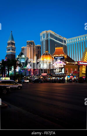 Las Vegas Nevada Skyline bei Nacht Stockfoto