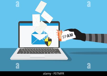 E-Mail-Schutz vor spam Stock Vektor