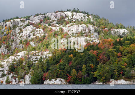 Waldsee im sonnigen Aurumn Tag in Kanada Stockfoto