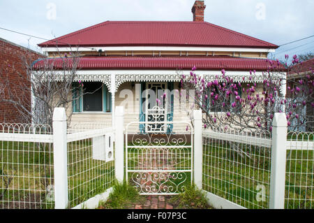 Victorian-Ära Holz nach Hause in University, Melbourne Stockfoto