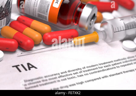 Diagnose - TIA. Medizinisches Konzept. 3D Render. Stockfoto