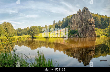 Externsteine, Teutoburger Wald, Deutschland Stockfoto