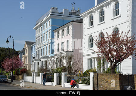 Häuser auf Albert Terrasse, Primrose Hill, London Borough of Camden, London, England, United Kingdom Stockfoto