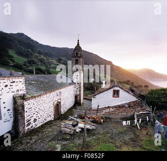 Blick auf Kapelle in San Andrés de Teixido, Spanien Stockfoto