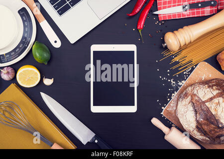 Küche kochen Tablet pc Modell Stockfoto