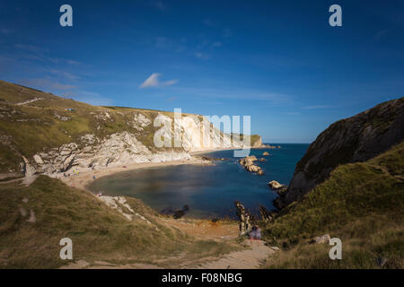 St. Oswald und Mann O'War Cove Bucht, Purbeck District, Dorset, England, Vereinigtes Königreich Stockfoto