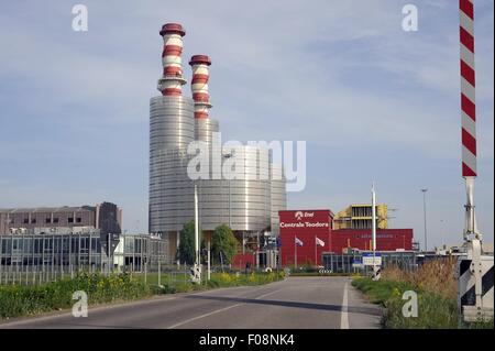 ENEL Kraftwerk - Teodora-, angeheizt durch Methangas in Ravenna - Porto Corsini (Italien) Stockfoto