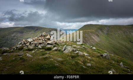 Kentmere Hufeisen, englischen Lake District, mit Blick auf Thornthwaite Crag, High Street und steinigen Bucht Hecht auf der linken Seite Stockfoto