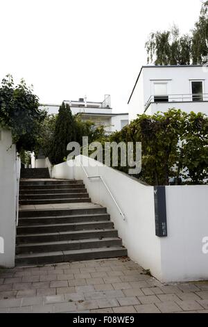 Weißenhofsiedlung mit Garten in Stuttgart, Deutschland Stockfoto