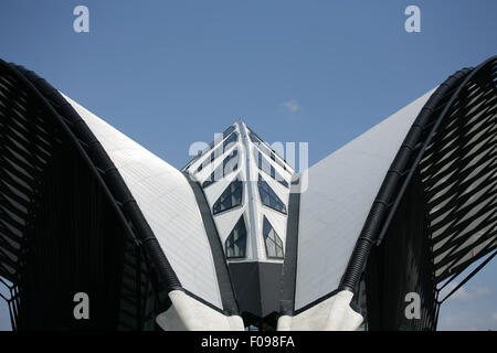 Metall, moderne Architektur im Flughafen Lyon (Saint Exupery) Stockfoto