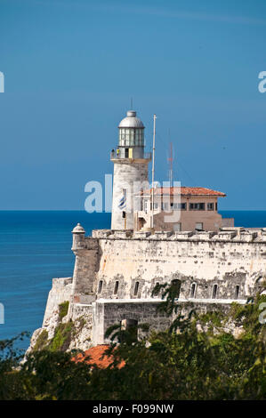 Vertikale Ansicht von El Morro Castle in Havanna, Kuba. Stockfoto