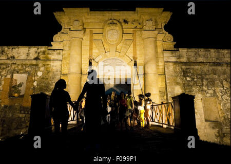 Horizontale Ansicht von Fortaleza de San Carlos De La Cabaña in Havanna, Kuba. Stockfoto