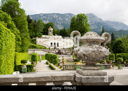 Castle Park von König Luis Linderhof in Bayern, Süddeutschland Stockfoto