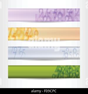 Website Header set mit Nummern-Vektor-illustration Stock Vektor