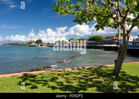 Ansicht von Lahainas Front Street, Maui, Hawaii Stockfoto