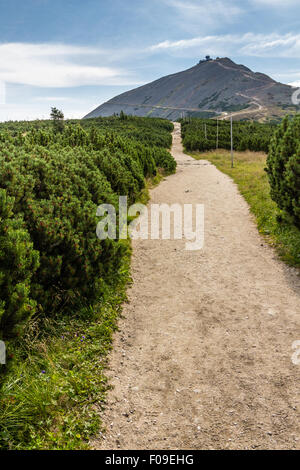 Auf dem Trail in der Nähe von Pec Pod Snezkou im Riesengebirge, Tschechische Republik Stockfoto